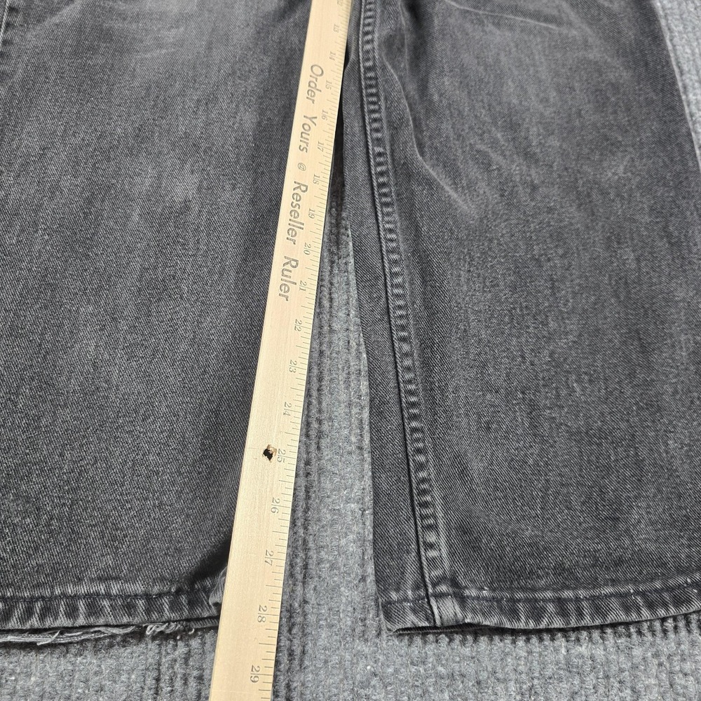 VTG Y2K Tommy Hilfiger Tommy Jeans Men 36x30 Gray Baggy Dark Wash Flag Patch - Picture 10 of 13